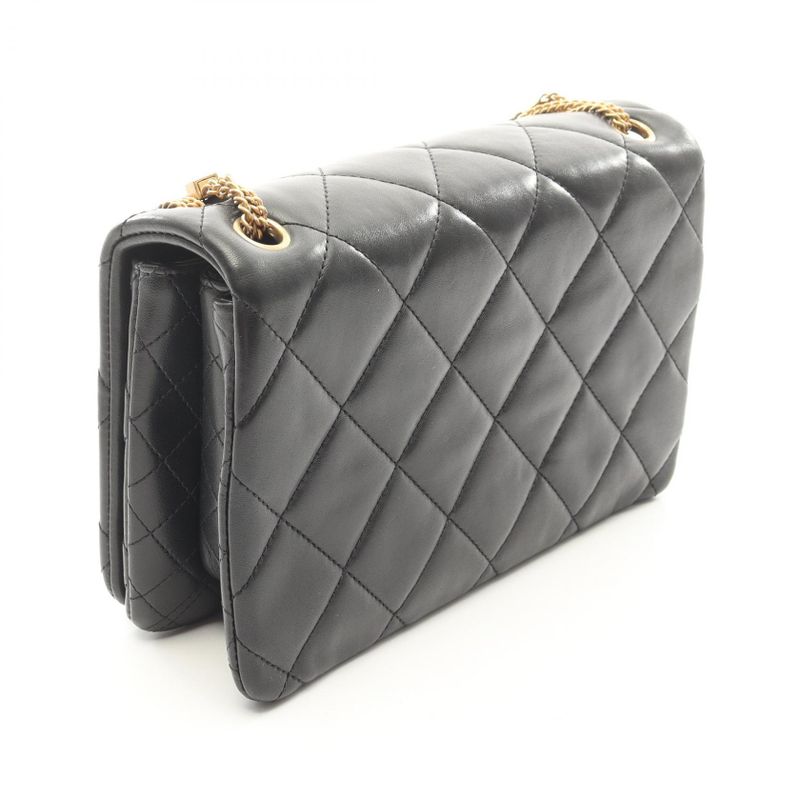 Chanel Shoulder Bag Chanel19 Black Lambskin (sheep Leather) Chanel19 Matelasse