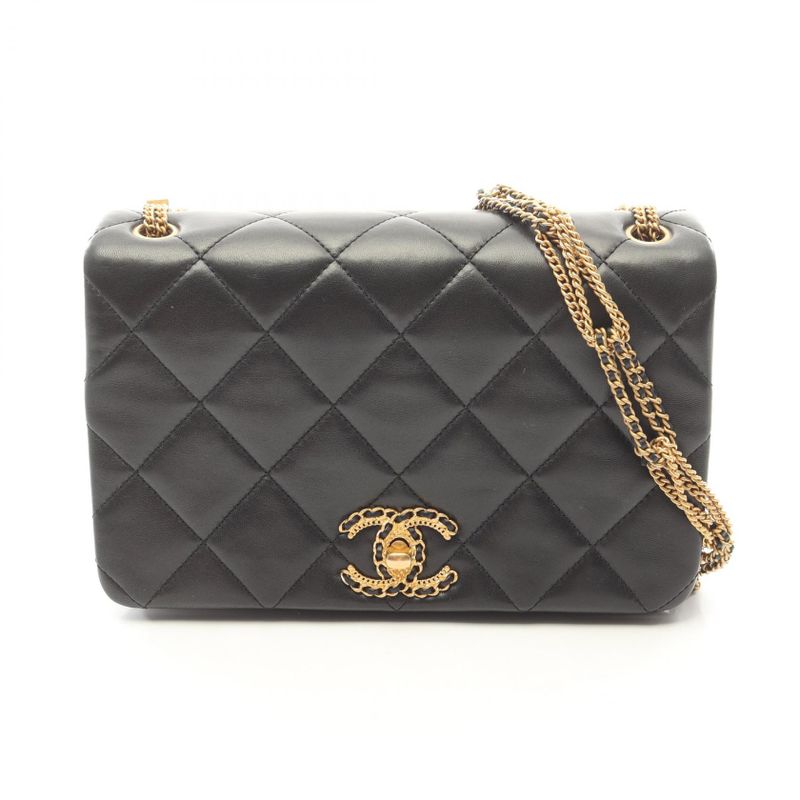 Chanel Shoulder Bag Chanel19 Black Lambskin (sheep Leather) Chanel19 Matelasse