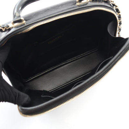 Chanel Shoulder Bag Matelasse Top Handle Black Leather Matelasse Top Handle Bag