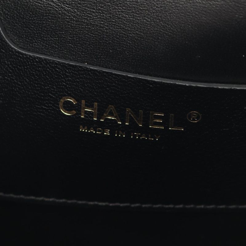Chanel Shoulder Bag Matelasse Top Handle Black Leather Matelasse Top Handle Bag