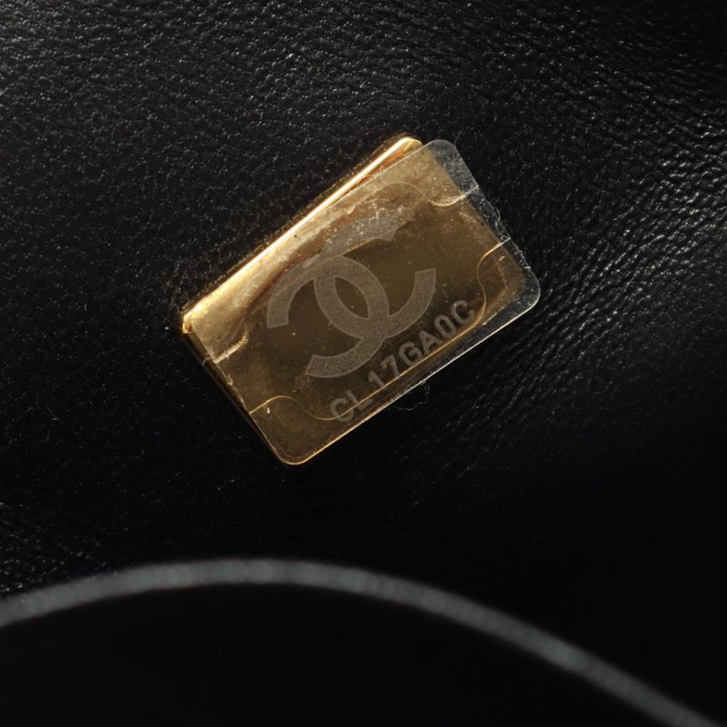 Chanel Shoulder Bag Matelasse Top Handle Black Leather Matelasse Top Handle Bag