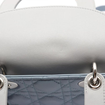 Dior Handbag Lady Dior Small Cannage Blue Gray Leather Lady Dior Cannage 2way