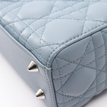 Dior Handbag Lady Dior Small Cannage Blue Gray Leather Lady Dior Cannage 2way