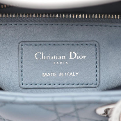 Dior Handbag Lady Dior Small Cannage Blue Gray Leather Lady Dior Cannage 2way