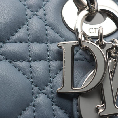 Dior Handbag Lady Dior Small Cannage Blue Gray Leather Lady Dior Cannage 2way