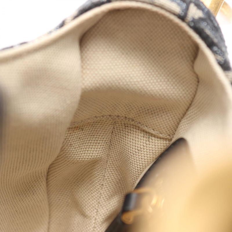 Dior Handbag Saddle Bag Oblique Jacquard Navy Canvas Leather Oblique Saddle Bag