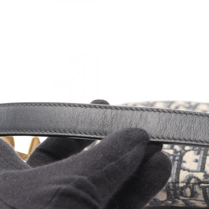 Dior Handbag Saddle Bag Oblique Jacquard Navy Canvas Leather Oblique Saddle Bag