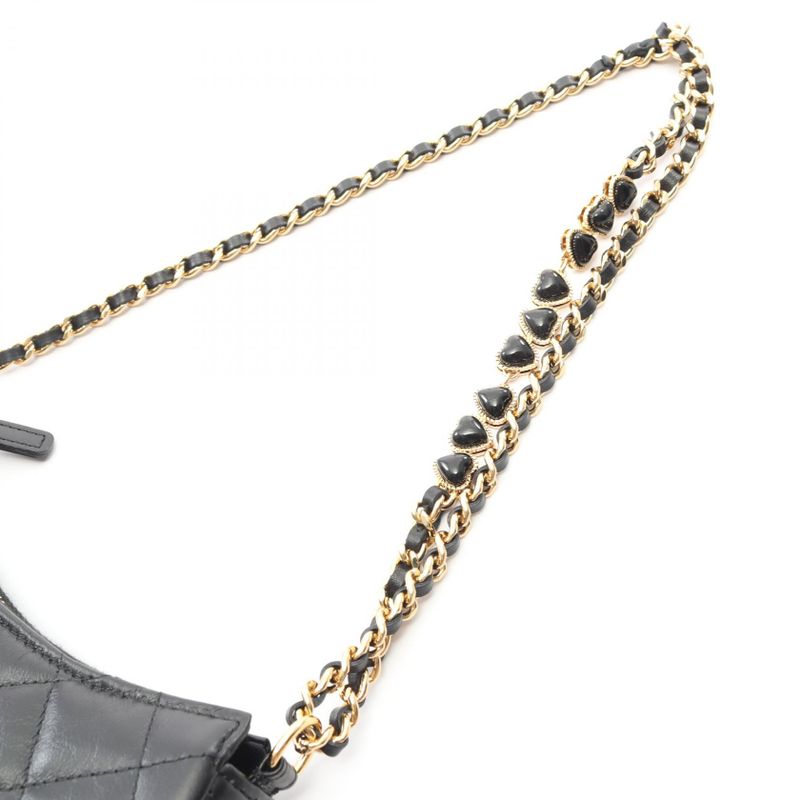 Chanel Shoulder Bag Matelasse Hobo Black Lambskin Matelasse Hobo Chain Shoulder
