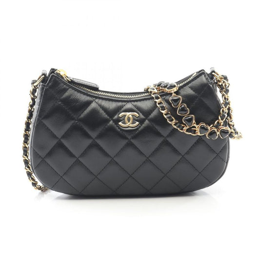 Chanel Shoulder Bag Matelasse Hobo Black Lambskin Matelasse Hobo Chain Shoulder