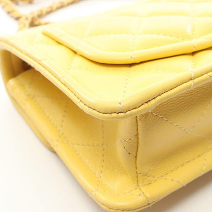 Chanel Shoulder Bag Matelasse As2356 Yellow Leather Calf (Cowhide) Matelasse