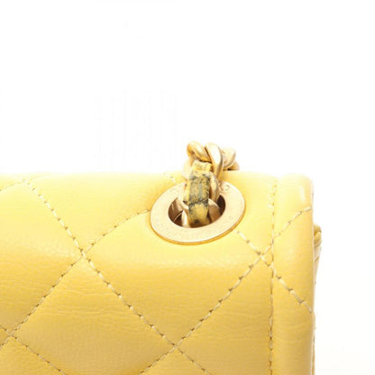 Chanel Shoulder Bag Matelasse As2356 Yellow Leather Calf (Cowhide) Matelasse