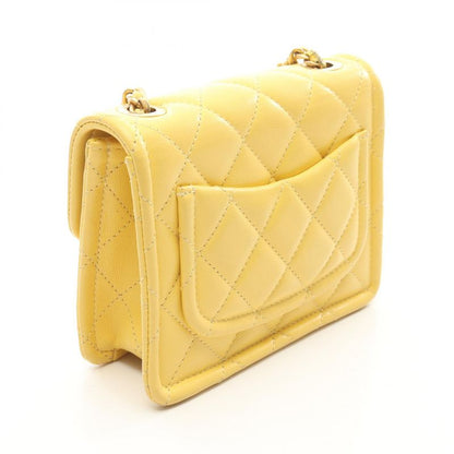 Chanel Shoulder Bag Matelasse As2356 Yellow Leather Calf (Cowhide) Matelasse