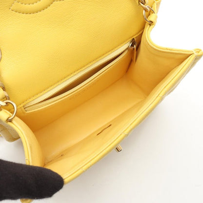 Chanel Shoulder Bag Matelasse As2356 Yellow Leather Calf (Cowhide) Matelasse