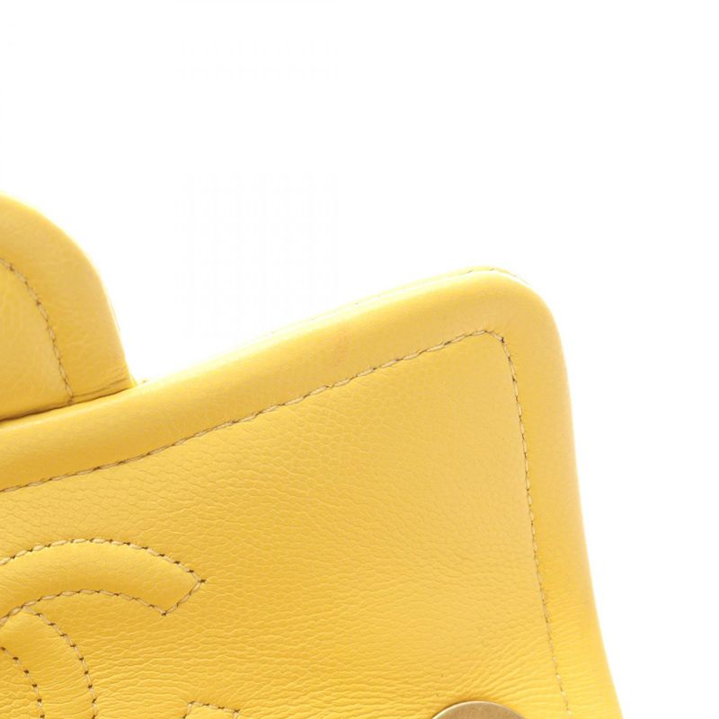 Chanel Shoulder Bag Matelasse As2356 Yellow Leather Calf (Cowhide) Matelasse