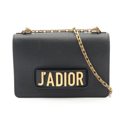 Dior Shoulder Bag J'adior Black Leather Chain Shoulder Women's Used a
