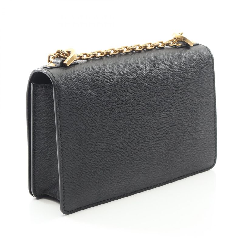 Dior Shoulder Bag J'adior Black Leather Chain Shoulder Women's Used a