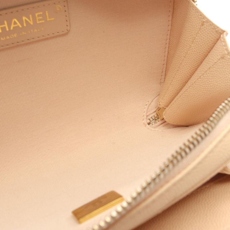 Chanel Shoulder Bag Matelasse Mini Flap Beige Leather Calf Matelasse Small Flap