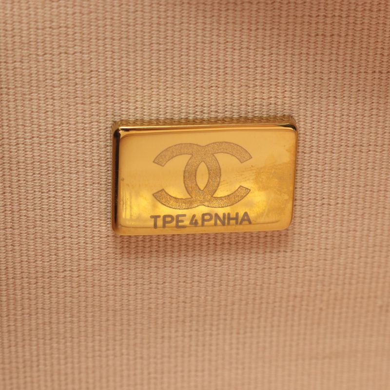 Chanel Shoulder Bag Matelasse Mini Flap Beige Leather Calf Matelasse Small Flap