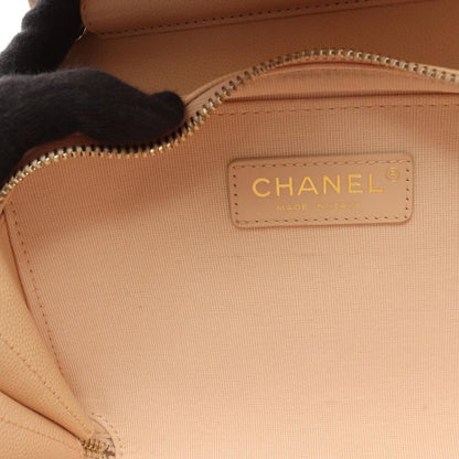 Chanel Shoulder Bag Matelasse Mini Flap Beige Leather Calf Matelasse Small Flap