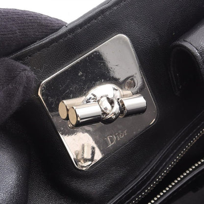Dior Tote Bag Granville Black Leather Granville Chain Tote Women's Used B