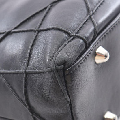 Dior Tote Bag Granville Black Leather Granville Chain Tote Women's Used B