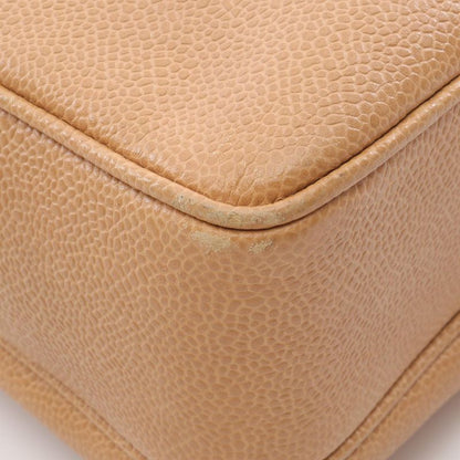 Chanel Tote Bag Cocomark Beige Leather Cocomark Shoulder Tote Ladies Used a