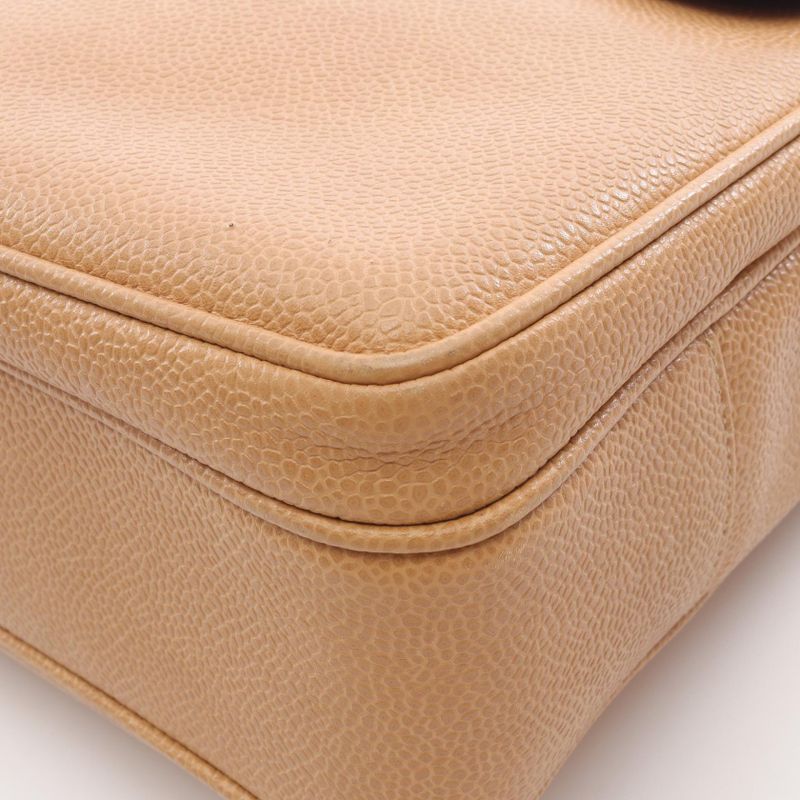 Chanel Tote Bag Cocomark Beige Leather Cocomark Shoulder Tote Ladies Used a