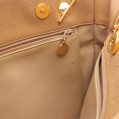 Chanel Tote Bag Cocomark Beige Leather Cocomark Shoulder Tote Ladies Used a