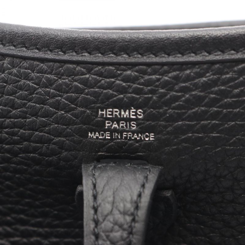 Hermes Shoulder Bag Evelyn TPM Amazon Black Leather Evelyn Amazon TPM Black