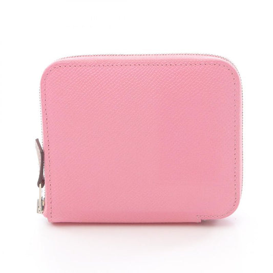 Hermes Round Wallet Azap Compact Silk in Rose Confetti Leather Calf (Cowhide)