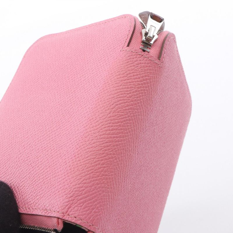 Hermes Round Wallet Azap Compact Silk in Rose Confetti Leather Calf (Cowhide)