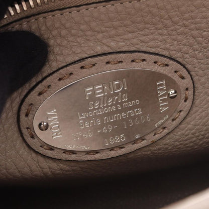Fendi Handbag Peekaboo Regular 8bn290 Greige Leather Selleria Peekaboo Regular