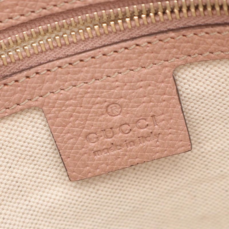 Gucci Tote Bag Brie Guccissima 323671 Beige Pink Beige Canvas Leather Brie Tote