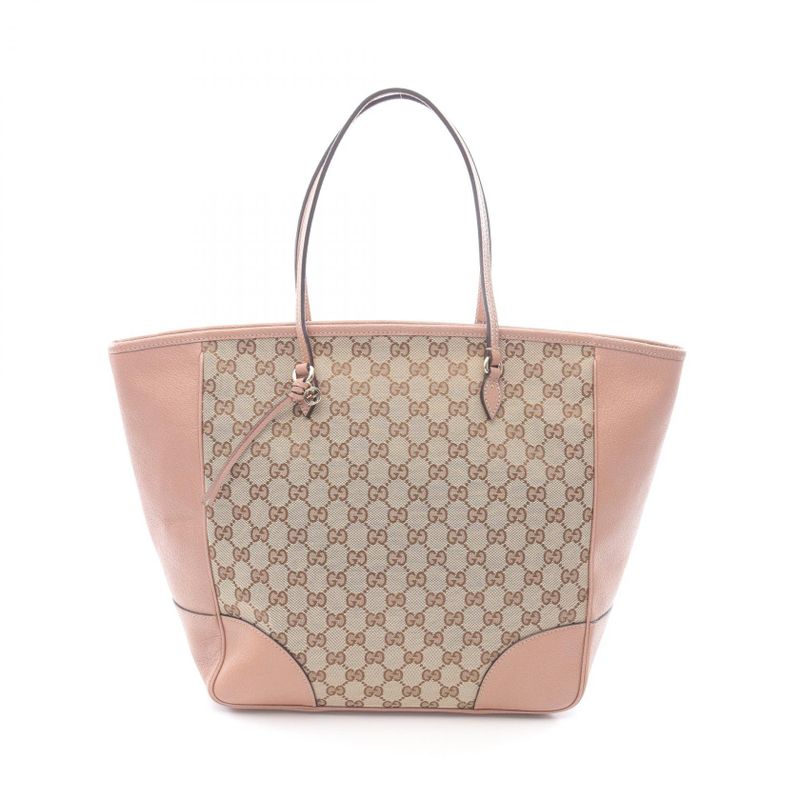 Gucci Tote Bag Brie Guccissima 323671 Beige Pink Beige Canvas Leather Brie Tote