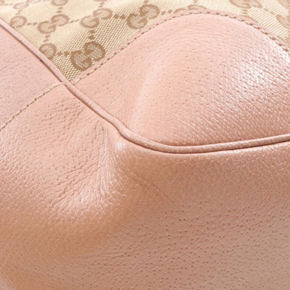 Gucci Tote Bag Brie Guccissima 323671 Beige Pink Beige Canvas Leather Brie Tote