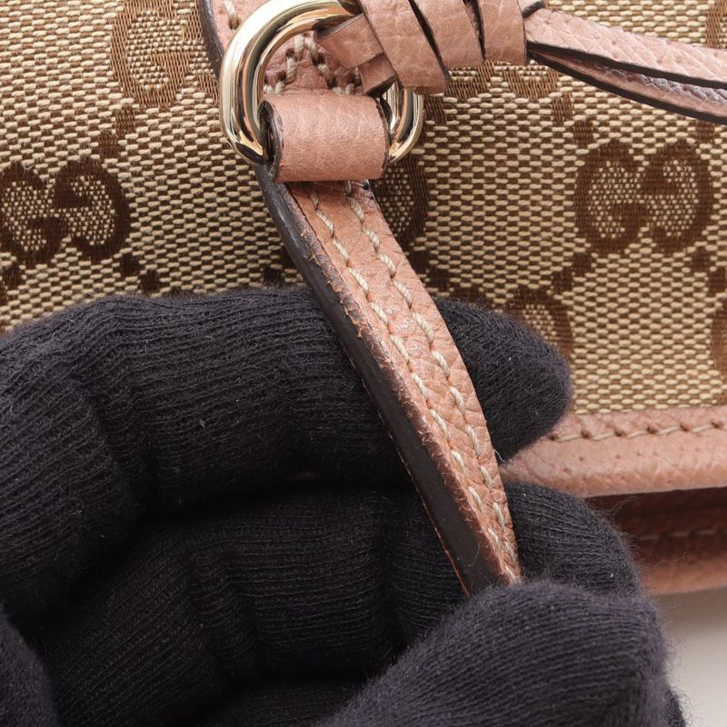 Gucci Tote Bag Brie Guccissima 323671 Beige Pink Beige Canvas Leather Brie Tote