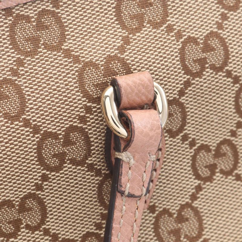 Gucci Tote Bag Brie Guccissima 323671 Beige Pink Beige Canvas Leather Brie Tote