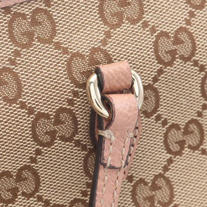 Gucci Tote Bag Brie Guccissima 323671 Beige Pink Beige Canvas Leather Brie Tote