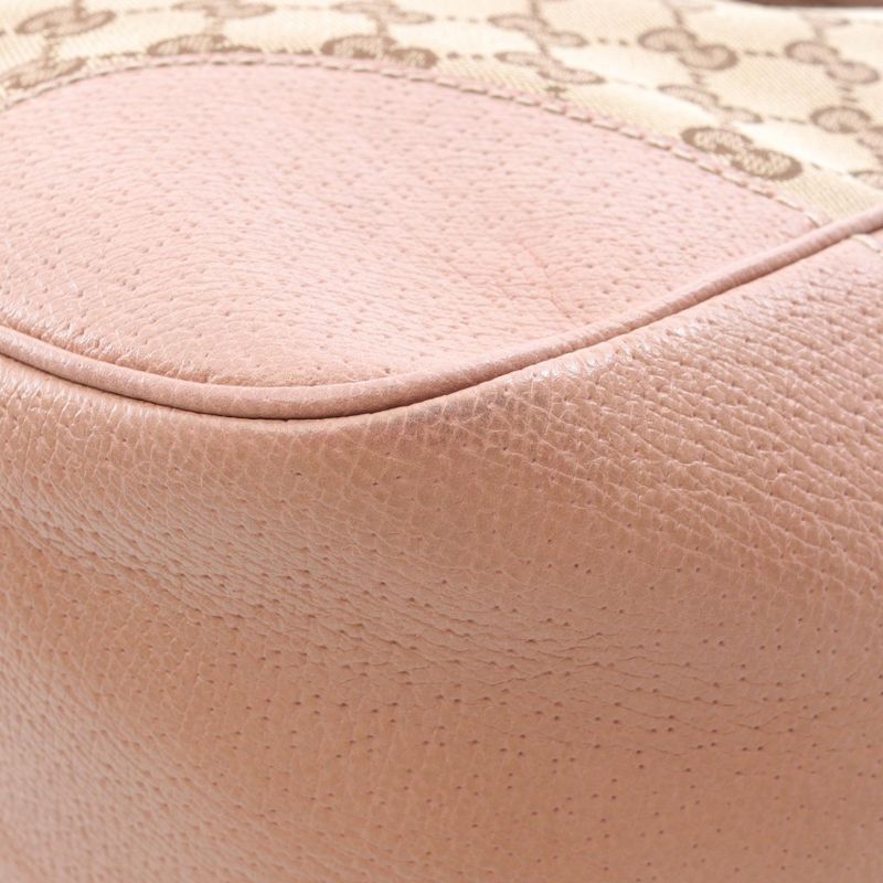 Gucci Tote Bag Brie Guccissima 323671 Beige Pink Beige Canvas Leather Brie Tote