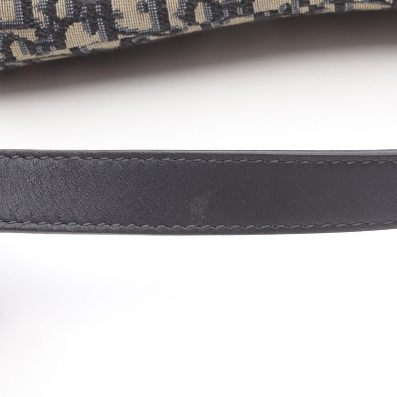 Dior Handbag Saddle Bag Oblique Jacquard Navy Canvas Leather Oblique Saddle Bag