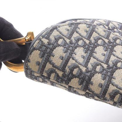 Dior Handbag Saddle Bag Oblique Jacquard Navy Canvas Leather Oblique Saddle Bag