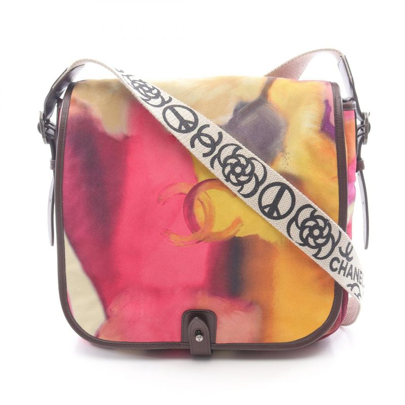 Chanel Shoulder Bag Coco Mark A90809 Multi Suede Coco Mark Embroidery Messenger