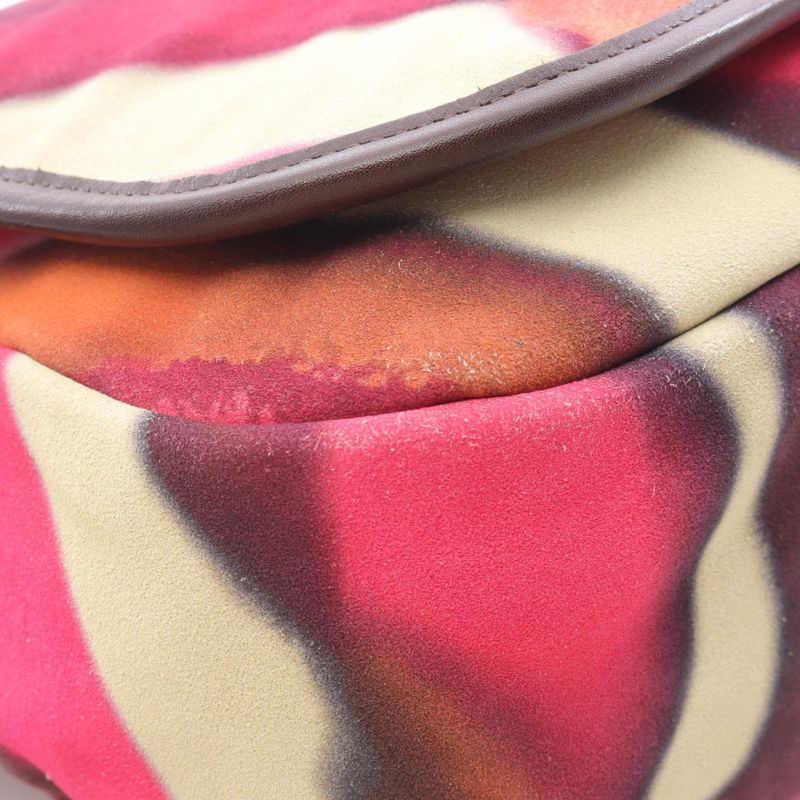 Chanel Shoulder Bag Coco Mark A90809 Multi Suede Coco Mark Embroidery Messenger