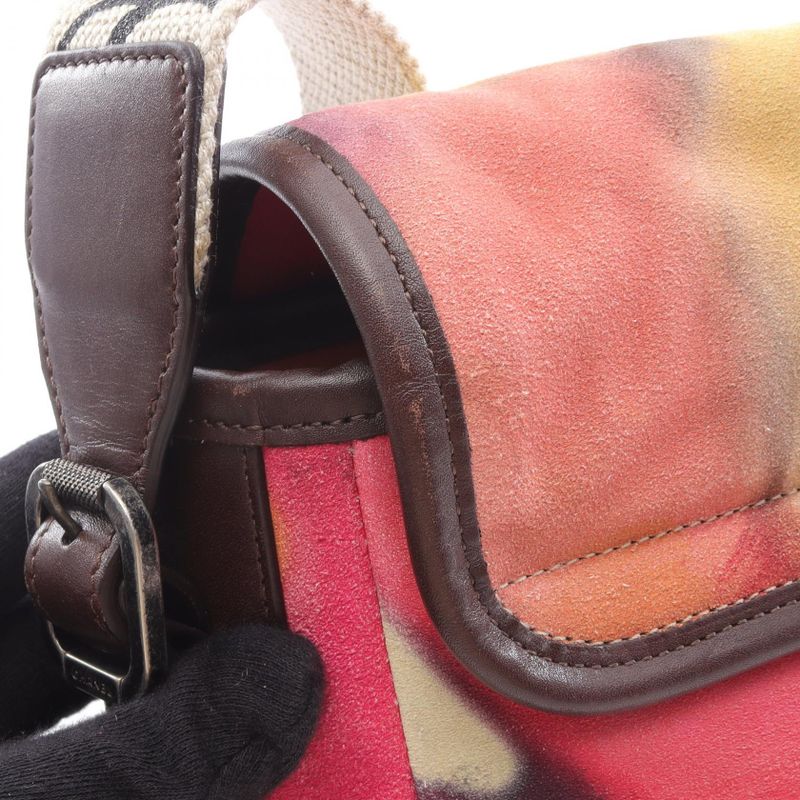 Chanel Shoulder Bag Coco Mark A90809 Multi Suede Coco Mark Embroidery Messenger