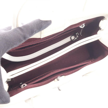 Chanel Handbag Shoulder Bag Neo Executive Tote Small White Leather Calf