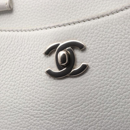 Chanel Handbag Shoulder Bag Neo Executive Tote Small White Leather Calf