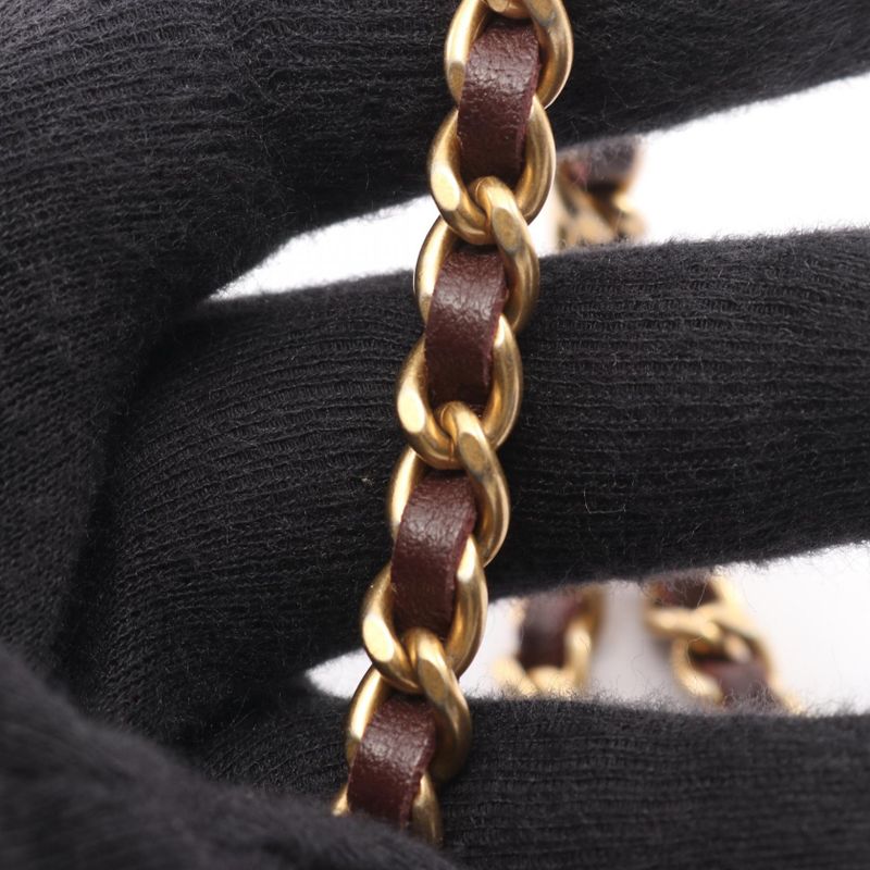 Chanel Shoulder Bag Matelasse Black Wool Matelasse Icon Charm Chain Wallet