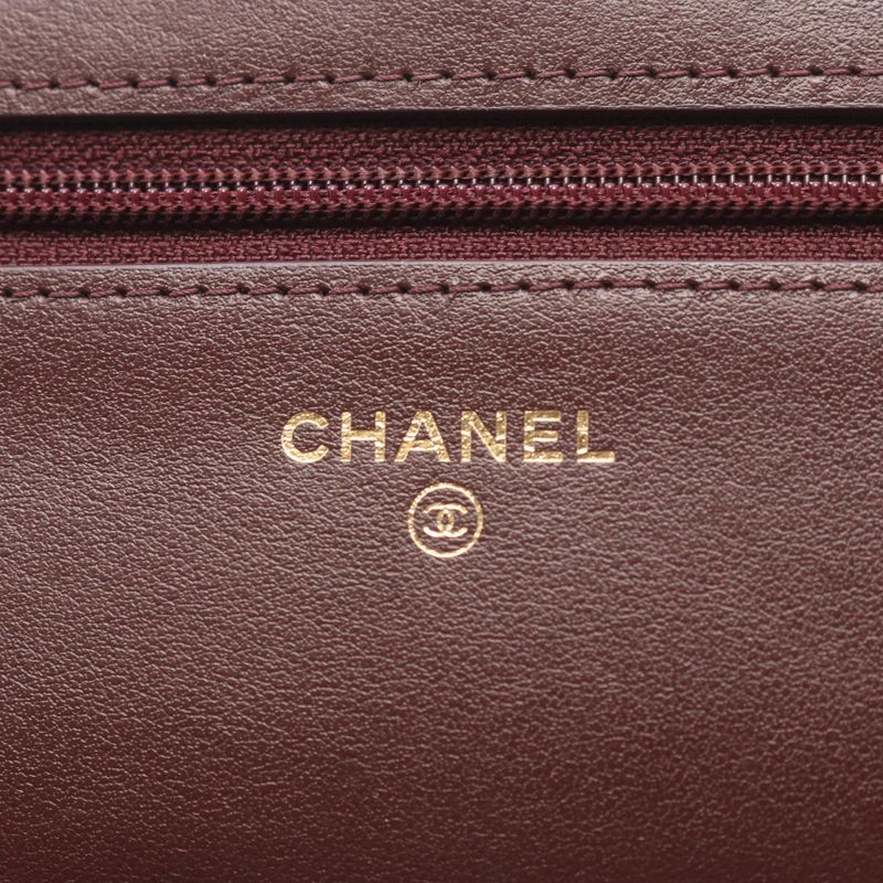 Chanel Shoulder Bag Matelasse Black Wool Matelasse Icon Charm Chain Wallet