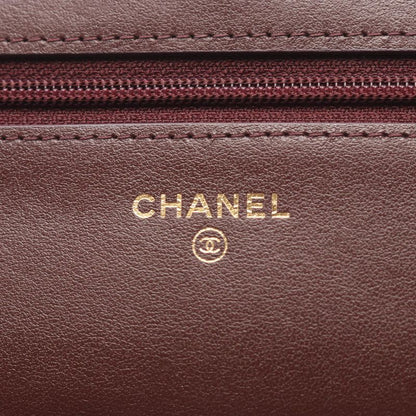 Chanel Shoulder Bag Matelasse Black Wool Matelasse Icon Charm Chain Wallet