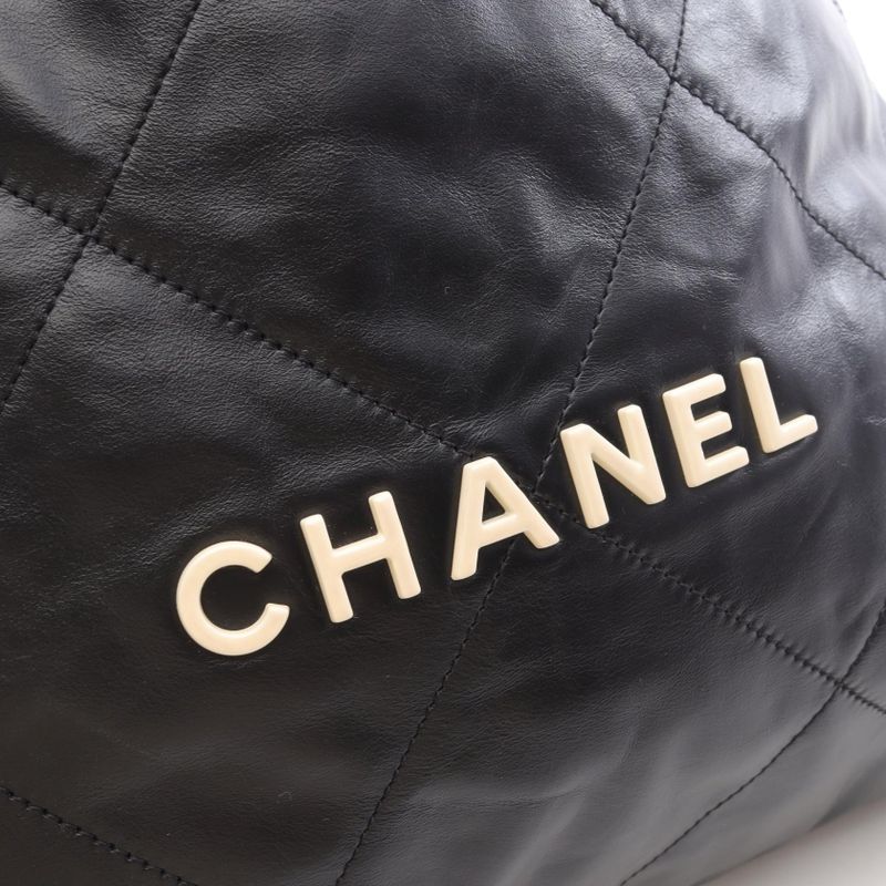 Chanel Rucksack Sac Backpack Chanel 22 Large As3313 Black Leather Chanel22